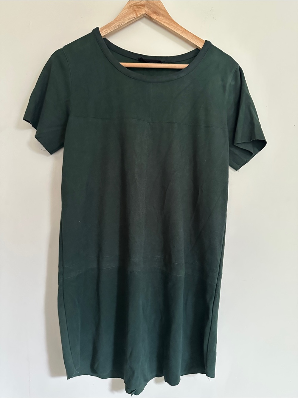 Olivaceous Faux Suede Shift Dress
